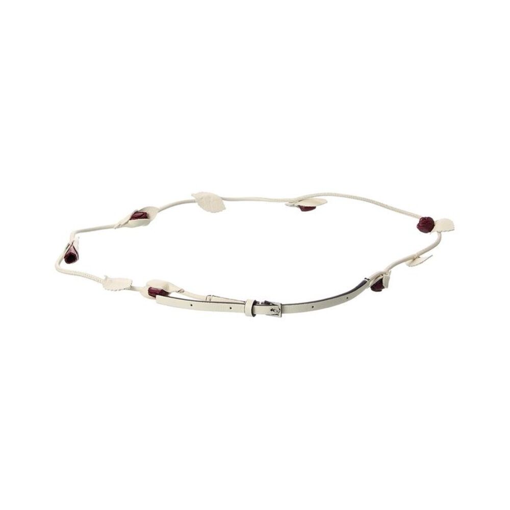 Valentino Leather Belt, White